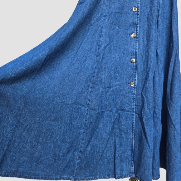 Vintage Denim Button Front Maxi Dress - Picture 4 of 11